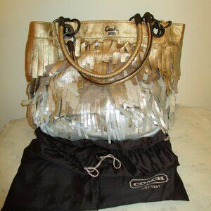 Coach Madison Metallic Fringe Tote